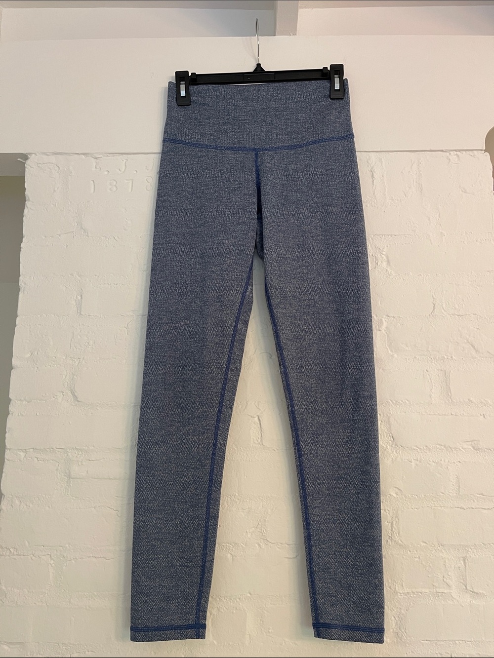 DYI High-Waisted Long Herringbone Blue Leggings Medium